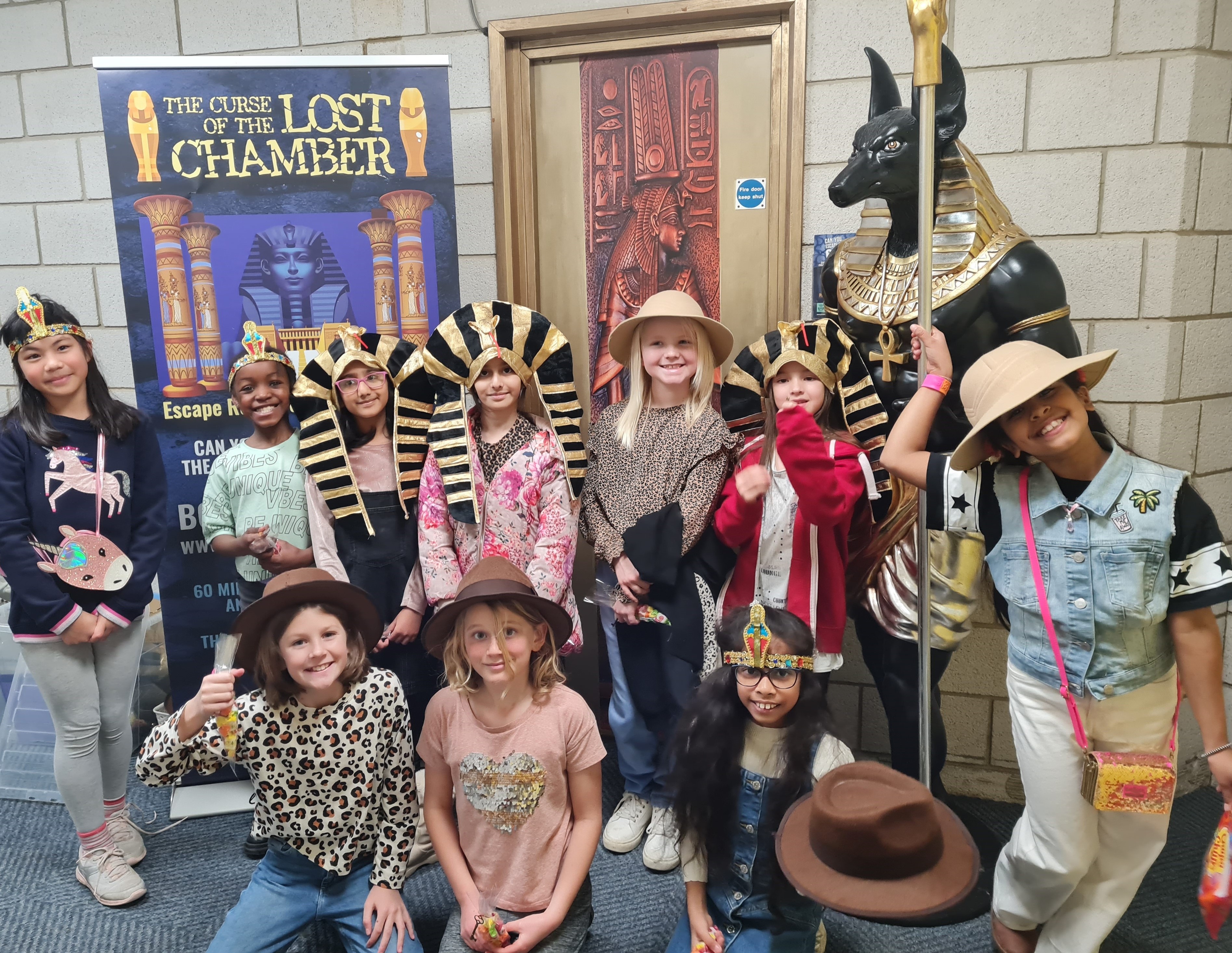 Girls with Egyptian headgear